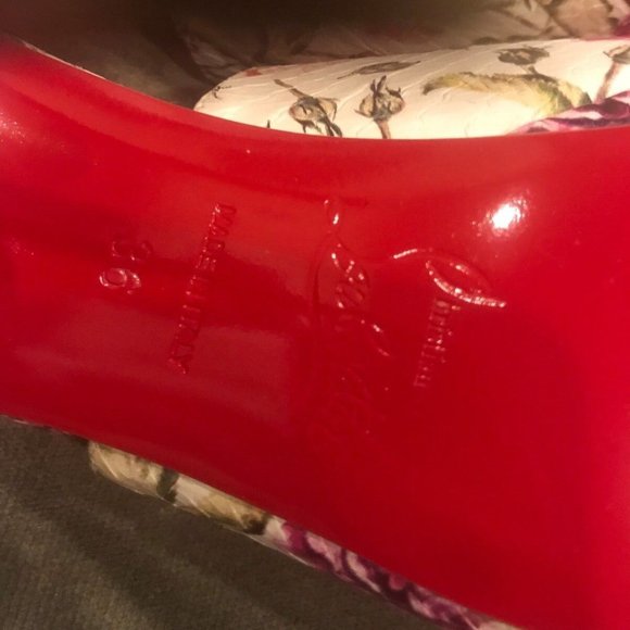 Christian Louboutin PIGAMULE 120 Floral Watersnake Heel Mule Sandals Shoes - Picture 12 of 14